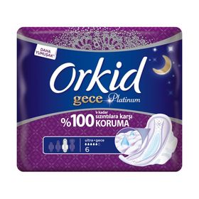 Orkid Platinium Gece 6'lı Hijyenik Ped