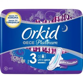 Orkid Platinium Gece 6'lı Hijyenik Ped