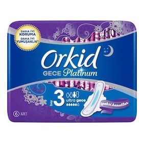 Orkid Platinium Gece 6'lı Hijyenik Ped