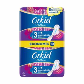 Orkid Platinu Gece 10'lu Hijyenik Ped