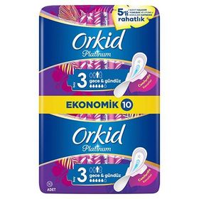Orkid Platinu Gece 10'lu Hijyenik Ped