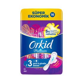Orkid Platinum 16 Adet Süper Ekonomik 5'li Rahatlık Gündüz ve Gece Hijyenik Ped