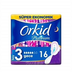 Orkid Platinum 16 Adet Süper Ekonomik 5'li Rahatlık Gündüz ve Gece Hijyenik Ped