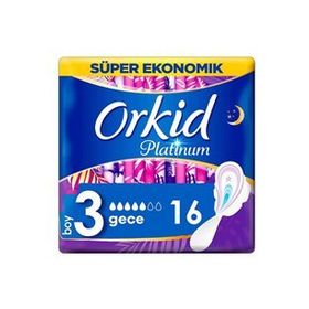Orkid Platinum 16 Ped Hijyenik Ped Gece Extra Süper Ekonomik Paket