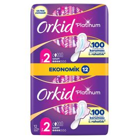 Orkid Platinum 2 Numara Uzun 12 Adet Hijyenik Ped