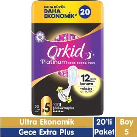 Orkid Platinum 20 Adet Gece Extra Plus Ped