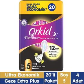 Orkid Platinum 20x4 Adet Gece Extra Plus Ped
