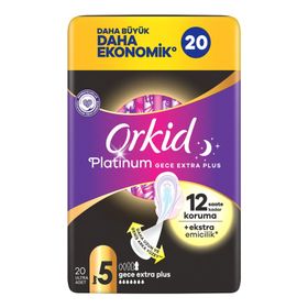 Orkid Platinum 20x5 Adet Gece Extra Plus Ped