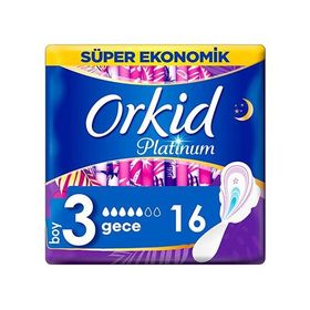Orkid Platinum 3 Numara Gece 16lı Hijyenik Ped