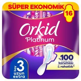 Orkid Platinum Ekstra Uzun Dörtlü Paket 16'lı Hijyenik Ped