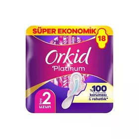 Orkid Platinum Ekstra Uzun Dörtlü Paket 18 Adet Hijyenik Ped