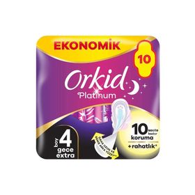 Orkid Platinum Gece Ekstra 4 10 Adet Hijyenik Ped