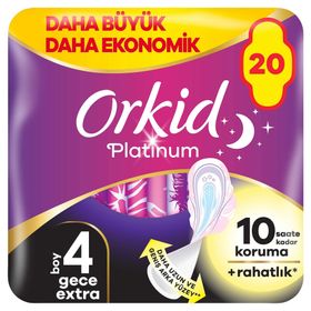 Orkid Platinum Gece Ekstra Boy 4 20 Adet Hijyenik Ped
