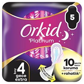 Orkid Platinum Gece Ekstra Boy 4 5 Adet Hijyenik Ped