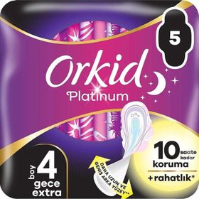 Orkid Platinum Gece Ekstra Boy 4 5 Adet Hijyenik Ped