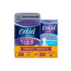 Orkid Platinum Hijyenik Uzun 26'lı - Günlük 20'li Ped