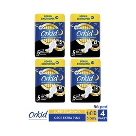 Orkid Süper Ekonomik Ultra Gece Extra Plus 14x4 Hijyenik Ped