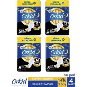 Orkid Süper Ekonomik Ultra Gece Extra Plus 14x4 Hijyenik Ped