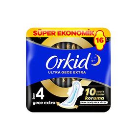 Orkid Ultra Ekstra Dörtlü Paket Gece Ekstra 16 Adet Hijyenik Ped