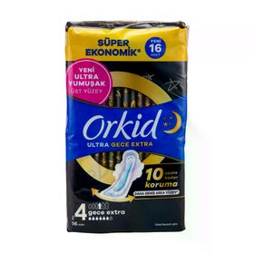 Orkid Ultra Ekstra Dörtlü Paket Gece Ekstra 16 Adet Hijyenik Ped