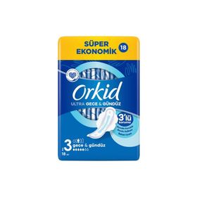 Orkid Ultra Ekstra Gece Süper Ekonomik Paket 18'li Hijyenik Ped