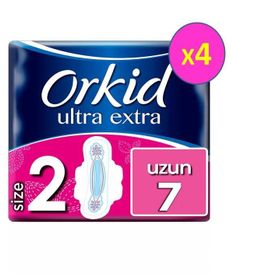 Orkid Ultra Extra 2 Numara Uzun 7li 4 Adet Hijyenik Ped