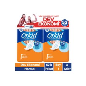 Orkid Ultra Extra Cesaret Paketi 3x52'li 156 Adet Normal Ped