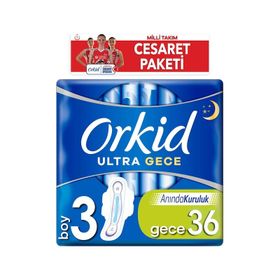 Orkid Ultra Extra Gece Cesaret Paketi 5x36'lı 180 Adet Ped