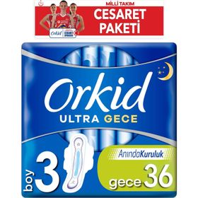 Orkid Ultra Extra Gece Cesaret Paketi 6x36'lı 216 Adet Ped