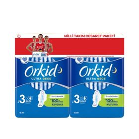 Orkid Ultra Extra Gece Cesaret Paketi 6x36'lı 216 Adet Ped