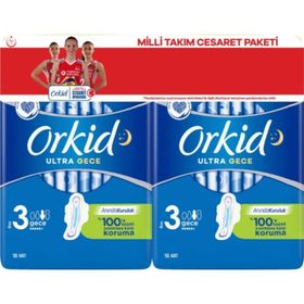 Orkid Ultra Extra Gece Cesaret Paketi 6x36'lı 216 Adet Ped