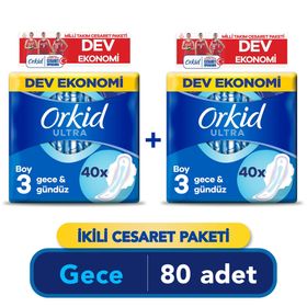 Orkid Ultra Extra Gece Cesaret Paketi 80'li 40x2 Ped