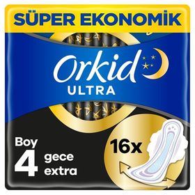 Orkid Ultra Extra Gece Extra Boy 4 16'lı Ped