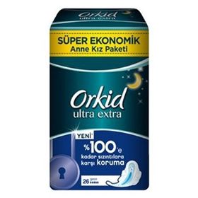Orkid Ultra Extra Hijyenik Gece Süper Ekonomik Paket 26 Ped