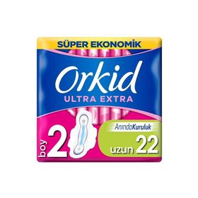 Orkid Ultra Extra Hijyenik Ped Uzun Süper Ekonomik Paket 22 Ped