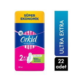 Orkid Ultra Extra Hijyenik Ped Uzun Süper Ekonomik Paket 22 Ped