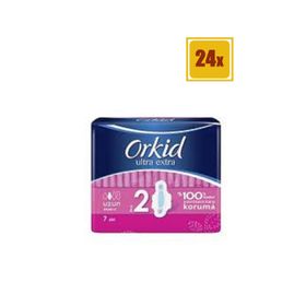 Orkid Ultra Extra Hijyenik Uzun Tekli Paket 7x24 Adet Ped