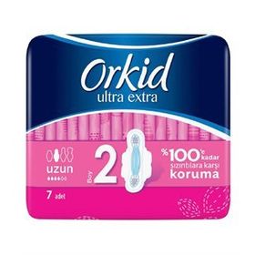 Orkid Ultra Extra Hijyenik Uzun Tekli Paket 7x24 Adet Ped
