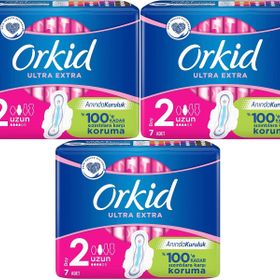 Orkid Ultra Extra Koruma Uzun 7x3 Adet Hijyenik Ped