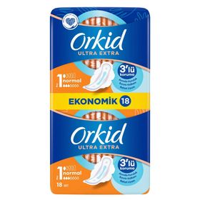 Orkid Ultra Extra Normal Ekonomik Paket 18 Adet Hijyenik Ped