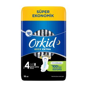 Orkid Ultra Extra Süper Eko Gece 18'li Ped
