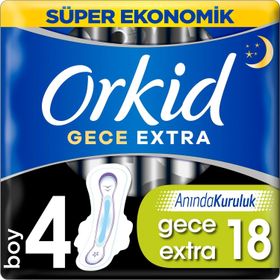 Orkid Ultra Extra Süper Eko Gece 18'li Ped