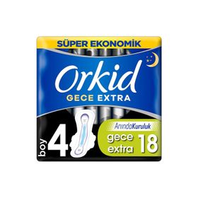 Orkid Ultra Extra Süper Eko Gece 18'li Ped