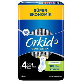 Orkid Ultra Extra Süper Eko Gece 18'li Ped