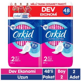 Orkid Ultra Extra Uzun 2x48 Cesaret Paketi Hijyenik Ped