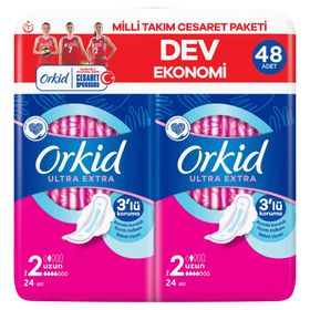 Orkid Ultra Extra Uzun 48 Cesaret Paketi Hijyenik Ped