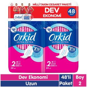 Orkid Ultra Extra Uzun 48 Cesaret Paketi Hijyenik Ped