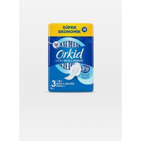 Orkid Ultra Gece Boy 3 Kanatlı 18 Adet Hijyenik Ped