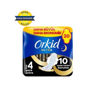 Orkid Ultra Gece Ekstra Boy 4 20 Adet Hijyenik Ped
