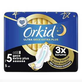 Orkid Ultra Gece Ekstra Plus 5'li Hijyenik Ped